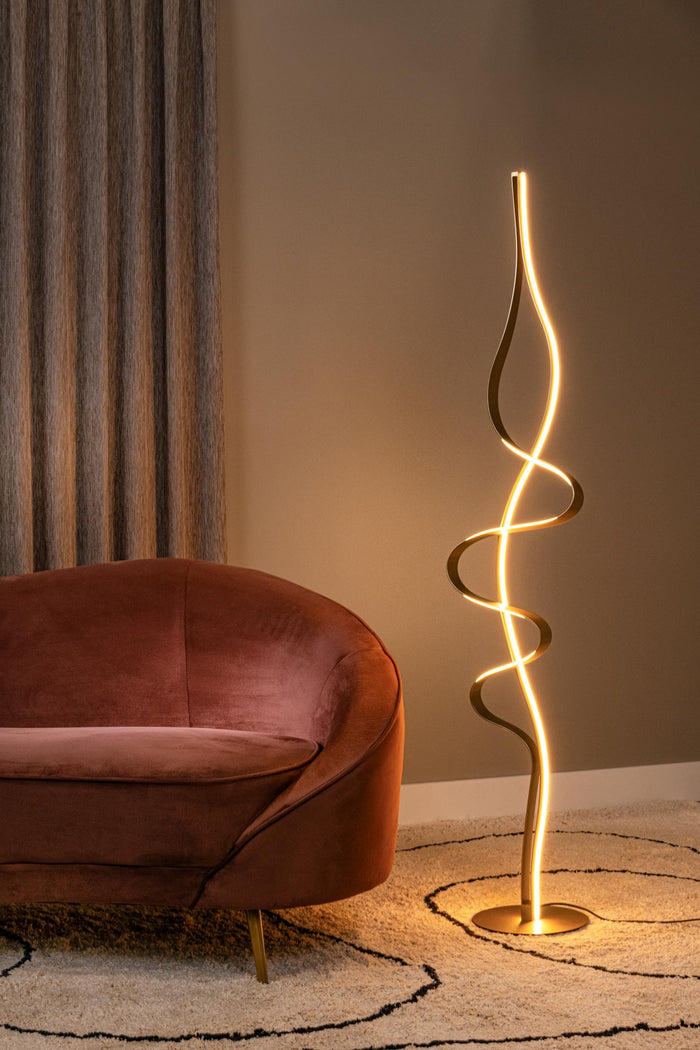 Lucide Premium LAMBADA Vloerlamp - Mat Goud | Messing