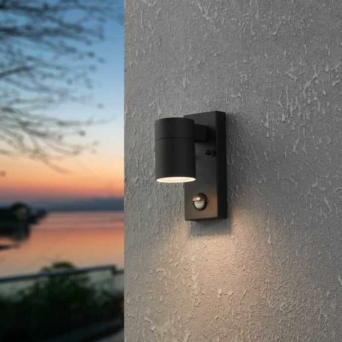 EGLO Riga 5 Wandlamp Buiten - Sensor - GU10 - 16,5 cm - Sensor - Zwart