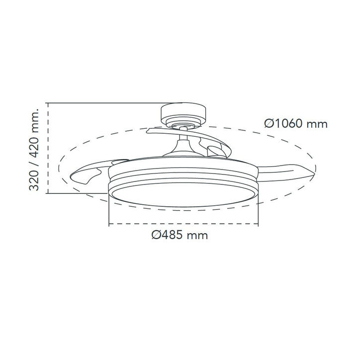 CristalRecord Plafondventilator Moss Ø 106 cm zwart