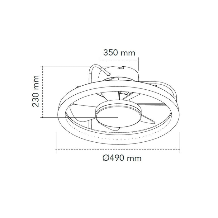 CristalRecord Plafondventilator Strike Ø 49 cm zwart