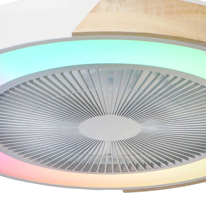 CristalRecord Plafondventilator Corpi Ø 50 cm RGB hout wit