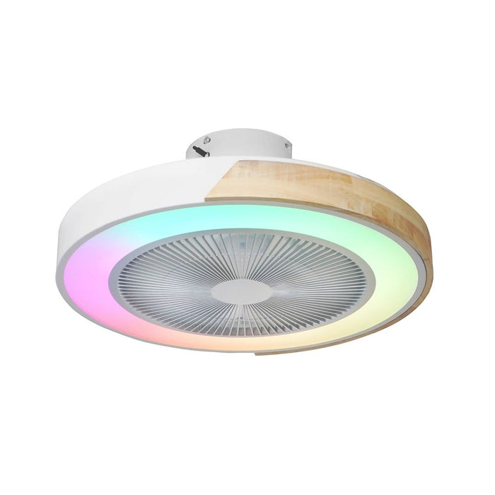 CristalRecord Plafondventilator Corpi Ø 50 cm RGB hout wit