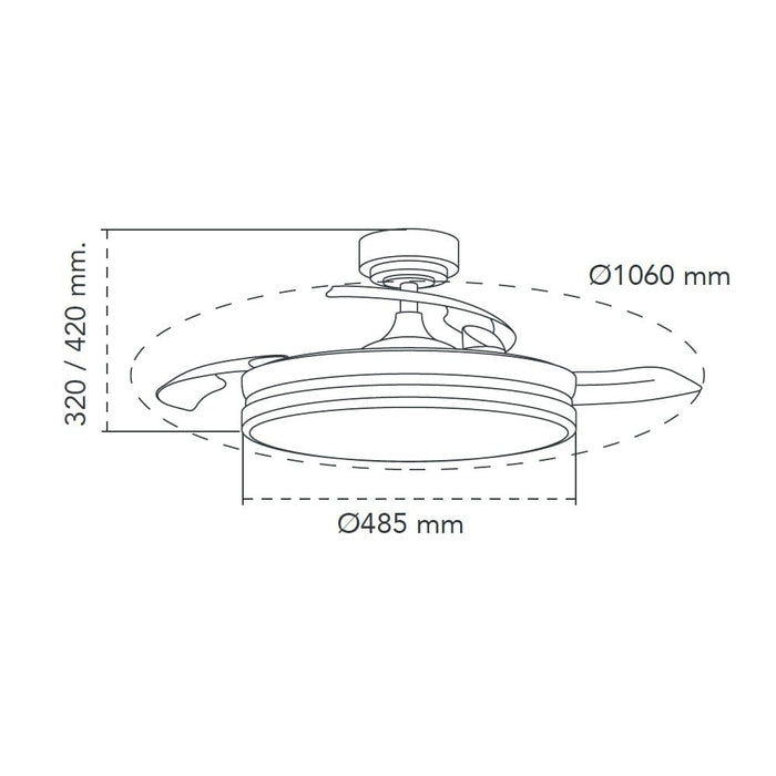CristalRecord Plafondventilator Moss Ø 106 cm mat chroom
