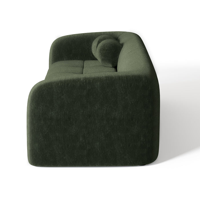 3-zitsbank in kakigroen fluweel