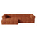 Sofa linkerhoek fluweel chenille terracotta 238cm