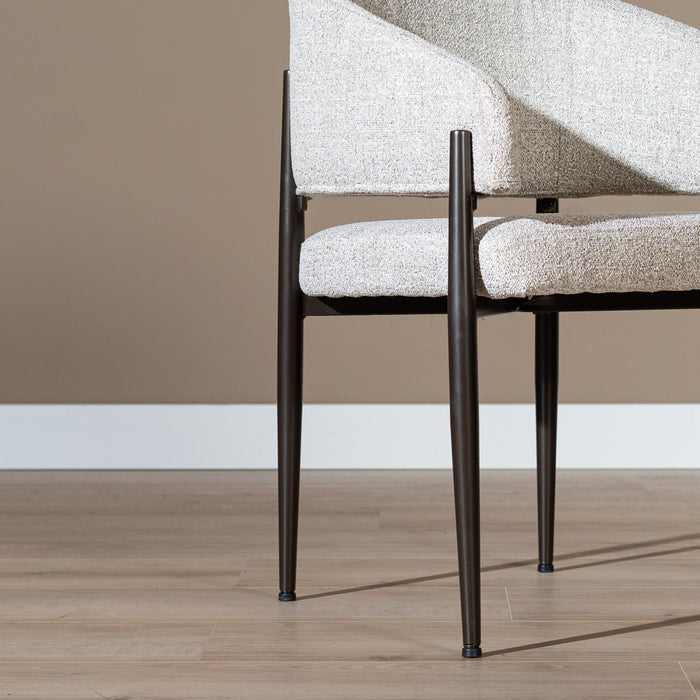 Bronx71 Eetkamerstoel Bret gemêleerde stof off white|bruin