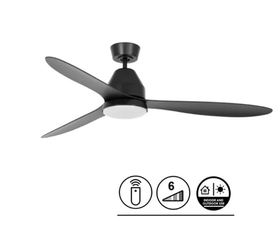 Lucci Air Plafondventilator Whitehaven Zwart incl. LED Ø 142cm