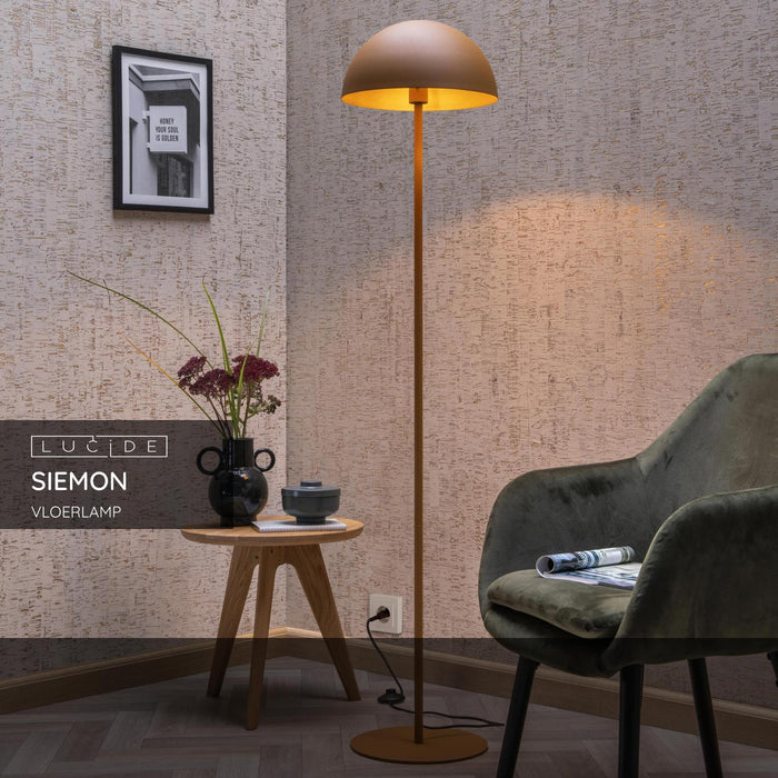 Lucide SIEMON Vloerlamp - Okergeel