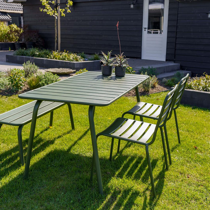 Metalen tuinset Max olijfgroen 150 cm