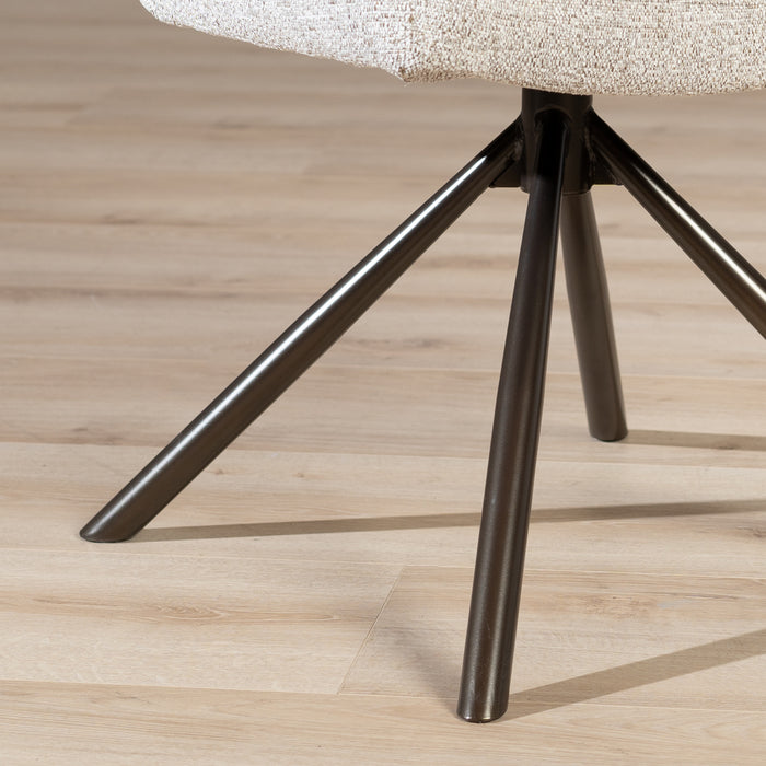 Bronx71 Draaibare eetkamerstoel Kay draaibaar gemêleerde stof off