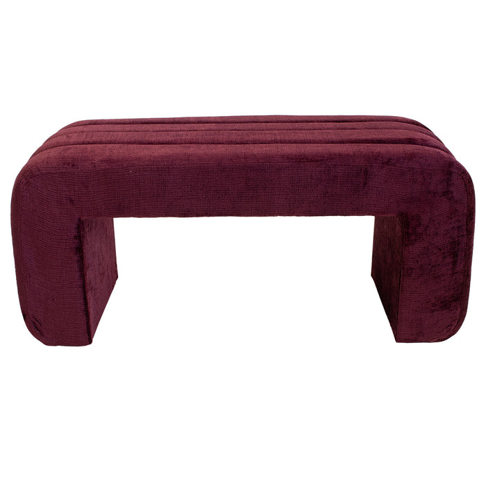 Giga Meubel - Halbankje Burgundy Stof - 99x38x46cm - Sera