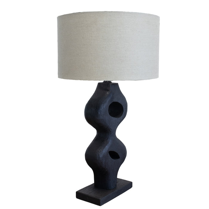 Giga Meubel - Tafellamp Zwart 60cm - Incl. Kap - Mangohout - Savio