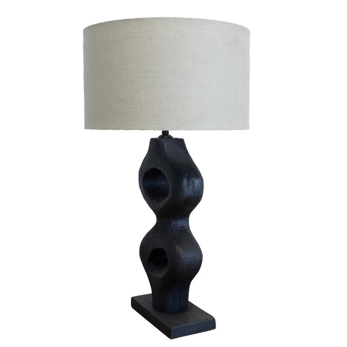 Giga Meubel - Tafellamp Zwart 60cm - Incl. Kap - Mangohout - Savio