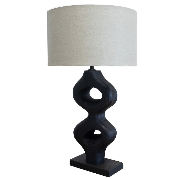 Giga Meubel - Tafellamp Zwart 60cm - Incl. Kap - Mangohout - Savio