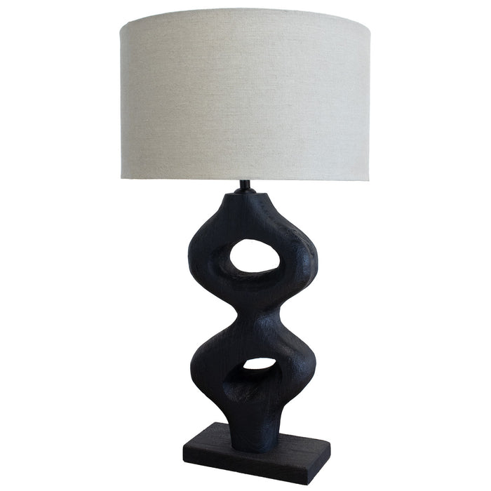 Giga Meubel - Tafellamp Zwart 60cm - Incl. Kap - Mangohout - Savio