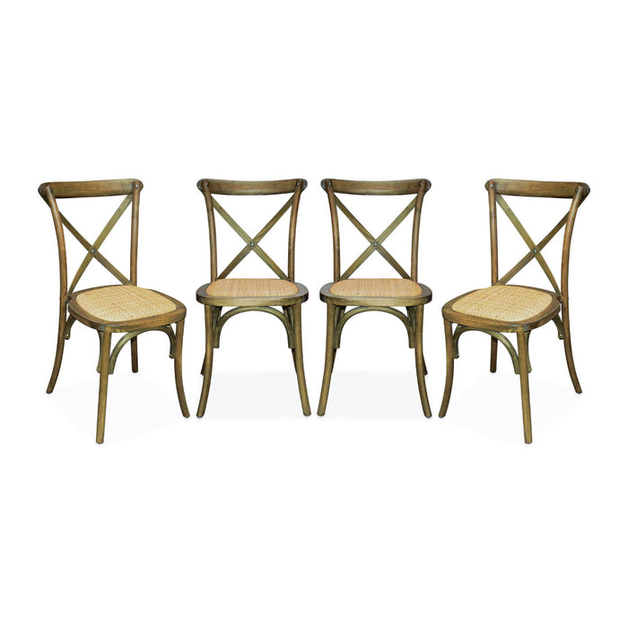 sweeek - Vintage houten bistrostoel (set van 4)