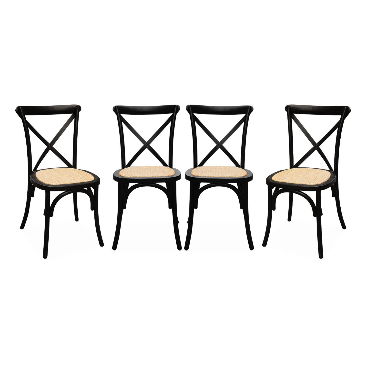 sweeek - Vintage houten bistrostoel (set van 4)