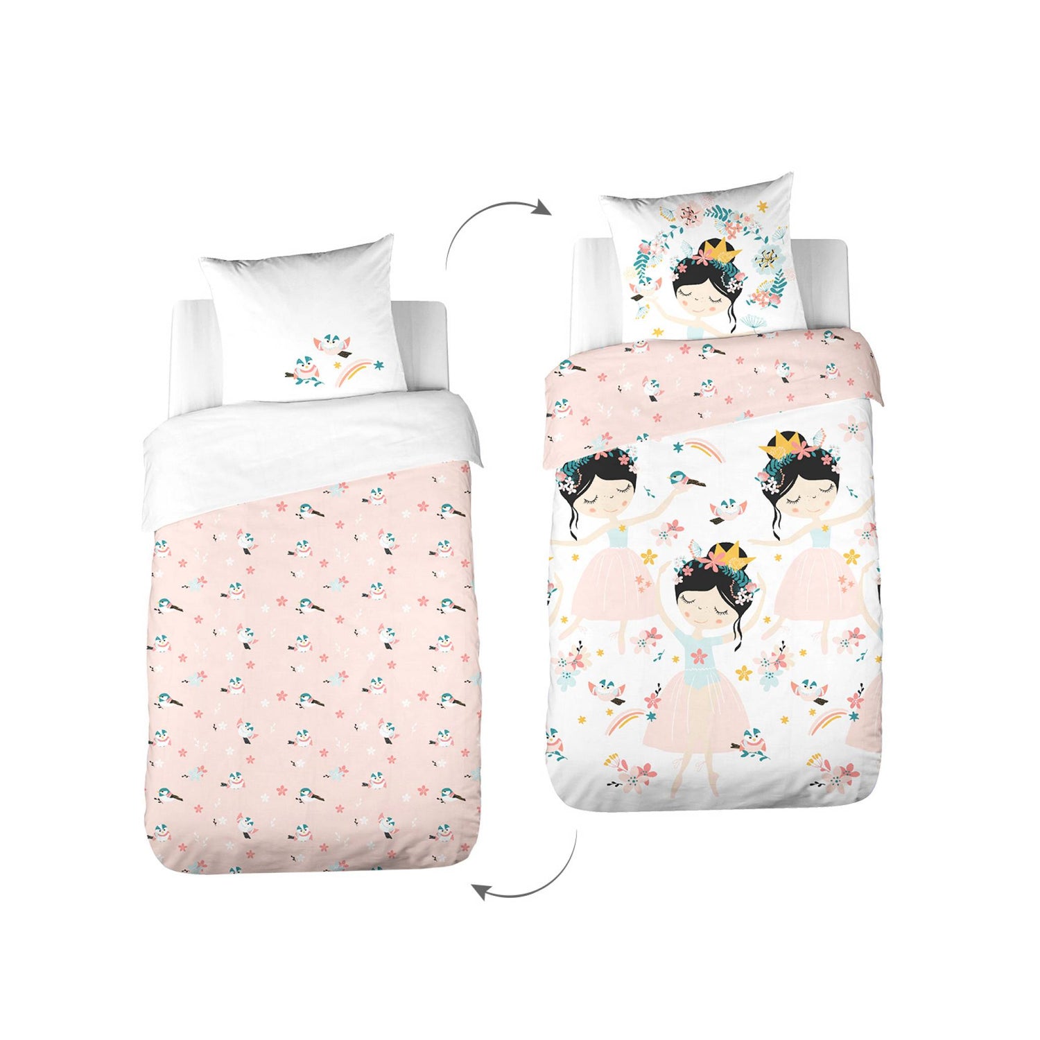 sweeek - Beddengoedset van katoen, 1-persoons, 1 dekbedovertrek en 1