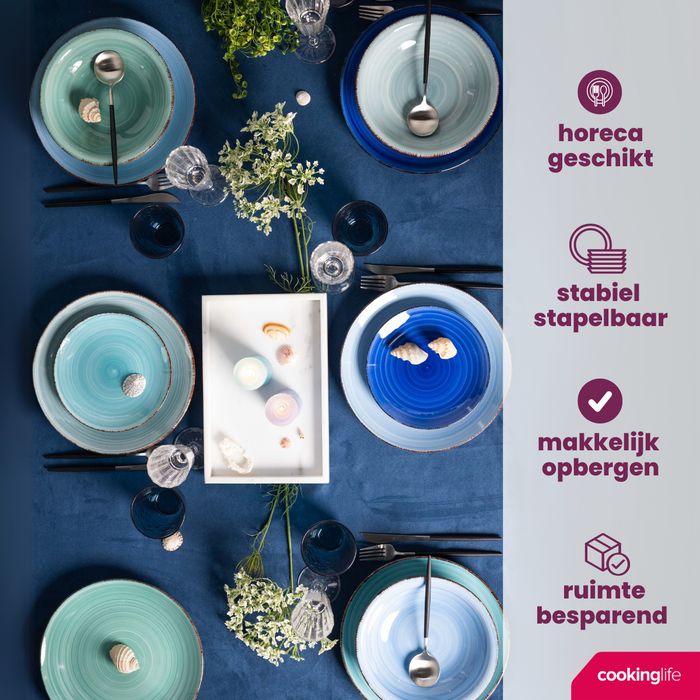 Cookinglife Bekers Delice Blue 350 ml - 6 stuks