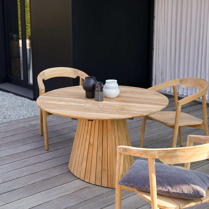 Tikamoon - Ronde tuintafel van massief teakhout voor 6 personen