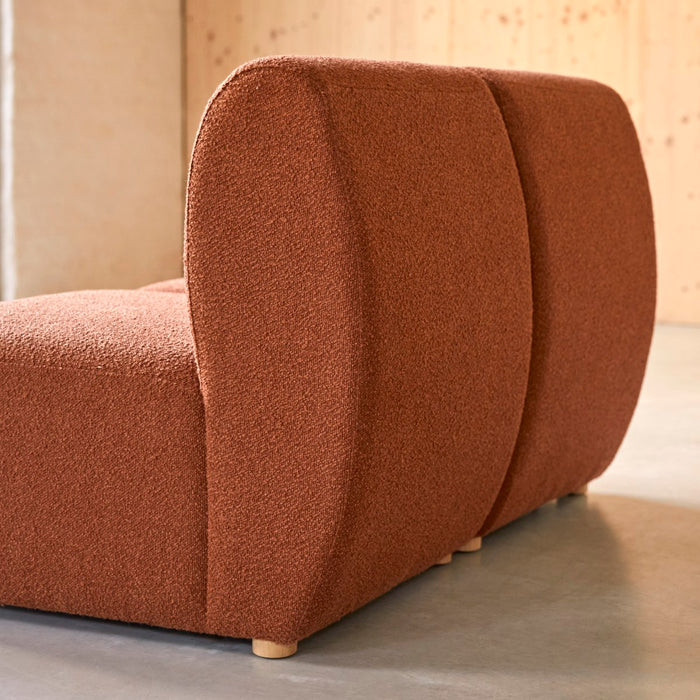 Tikamoon - Modulaire 2-zitsbank van massief acacia en terracotta stof