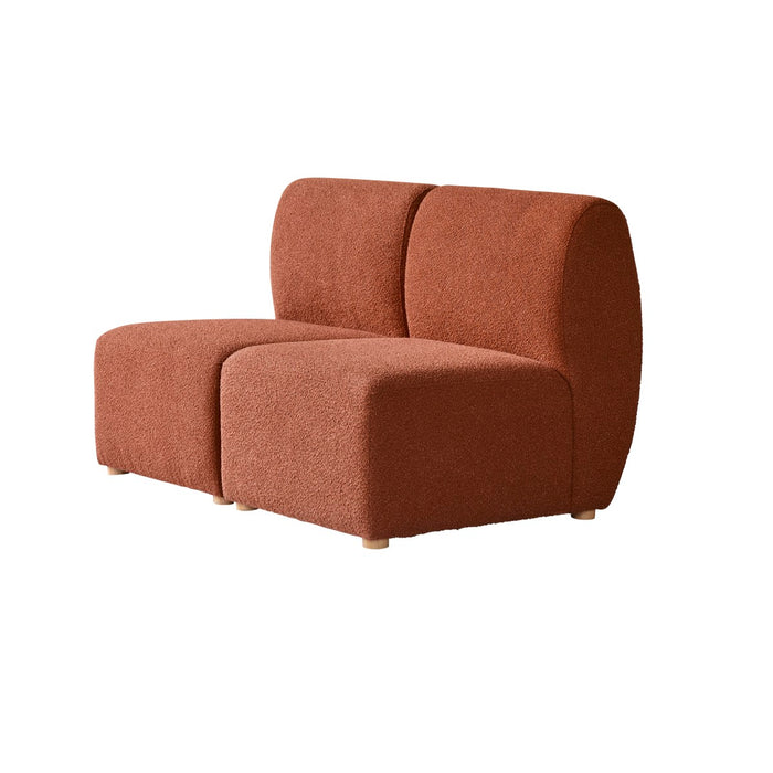 Tikamoon - Modulaire 2-zitsbank van massief acacia en terracotta stof