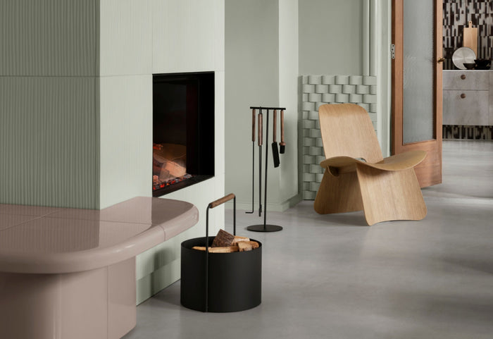 Ashidelige Openhaardset Brown Oak | Zwart | Bruin