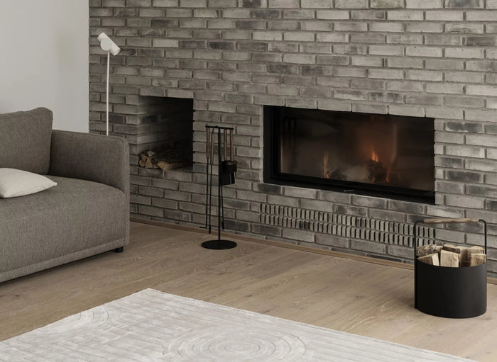 Ashidelige Openhaardset Brown Oak | Zwart | Bruin