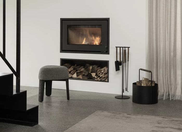 Ashidelige Openhaardset Brown Oak | Zwart | Bruin