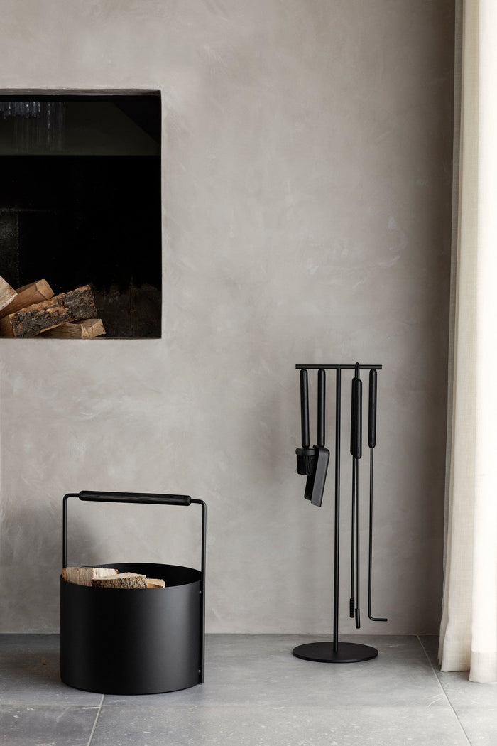 Ashidelige Openhaardset Brown Oak | Zwart | Bruin