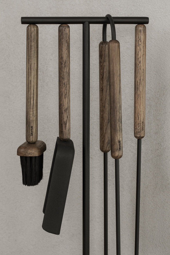 Ashidelige Openhaardset Brown Oak | Zwart | Bruin