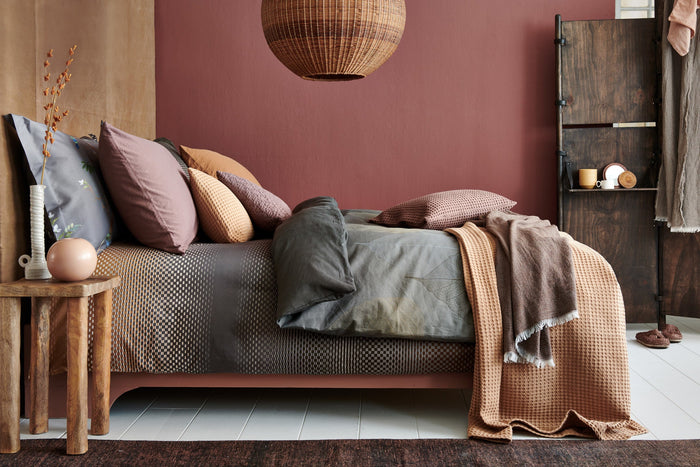 Dekbedovertrek Dreams Hazel | 200 x 200|220 cm | Bruin | Groen | Blauw