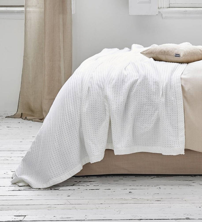 Home Pique Sprei | 160 cm x 250 cm | Wit | Katoen