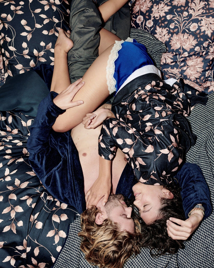 Dekbedovertrek Inspiring Blue Ink | 240 x 200|220 cm | Bruin | Blauw