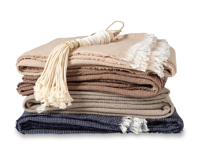 Home 89 Plaid Pearl Blue | 130 x 220 cm | Blauw | Katoen | Polyester