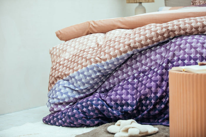 Dekbedovertrek Bubble Moonscape | 200 x 200|220 cm | Bruin | Paars