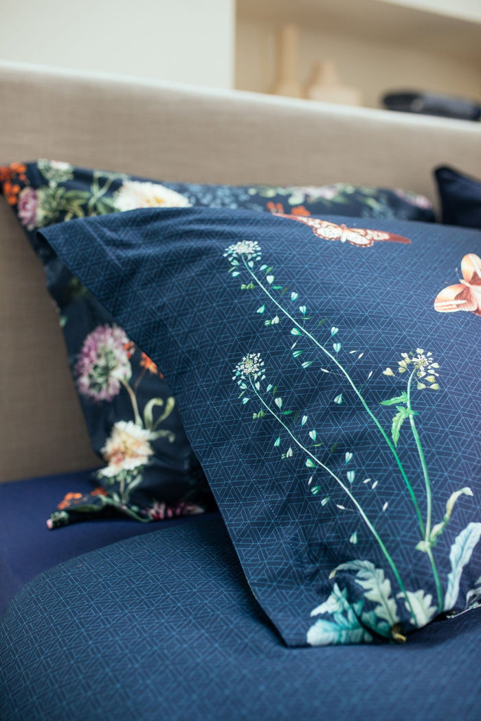 Dekbedovertrek Flowery Blue Ink | 140 x 200|220 cm | Blauw