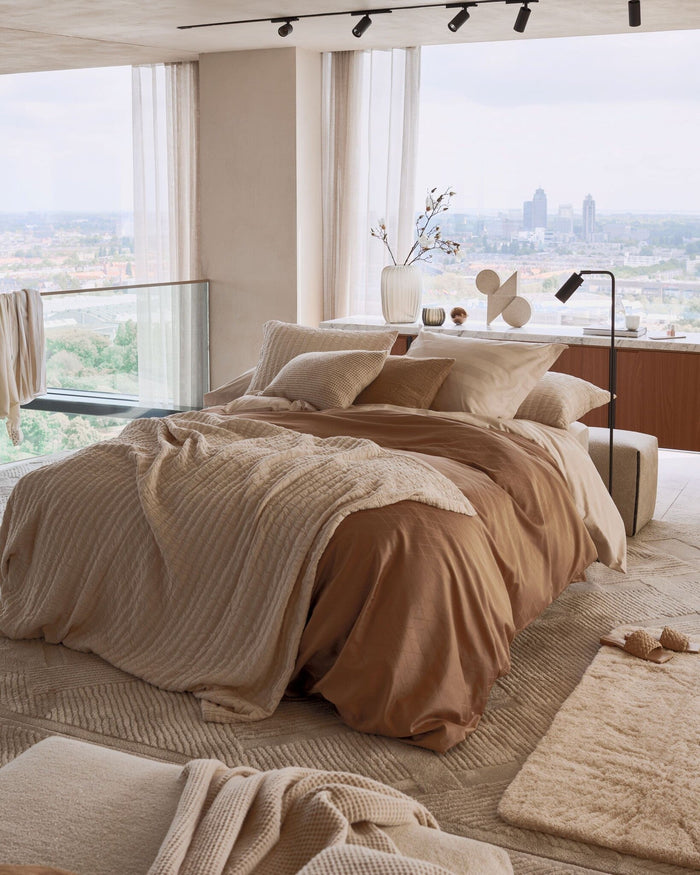 Dekbedovertrek Purity Monaco Cream Tan | 200 x 200|220 cm | Ivoor