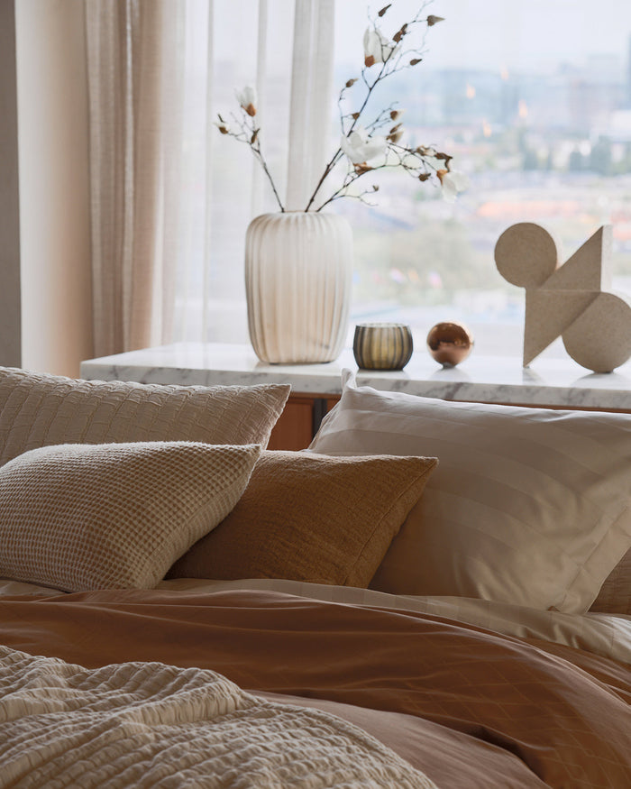 Dekbedovertrek Purity Monaco Cream Tan | 200 x 200|220 cm | Ivoor