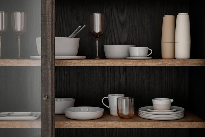 Sablo Stone Kom | Grijs | Blauw | Stoneware