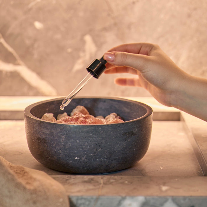 Hammam Schaal Met Deksel Dark Grey | Zwart | Grijs | Natuursteen