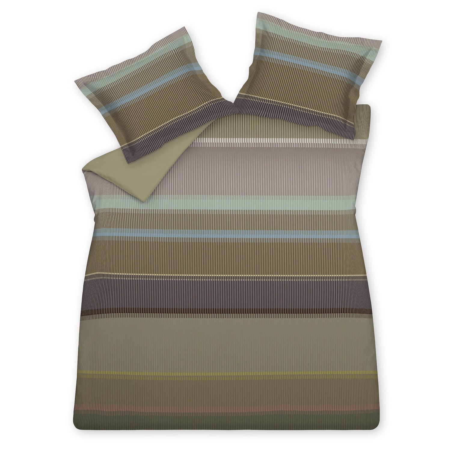 Dekbedovertrek Dashy Multi | 200 x 200|220 cm | Groen | Satijnkatoen