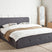 Beliani-RENNES -Bed met opbergruimte-Donkergrijs-180x200 cm-Polyester