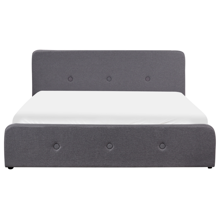 Beliani-RENNES -Bed met opbergruimte-Donkergrijs-180x200 cm-Polyester