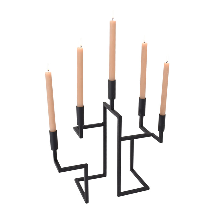 LOFT42 Hook Kandelaar - 5 Kaarsen - Metaal - Mat Zwart - 44x42x16