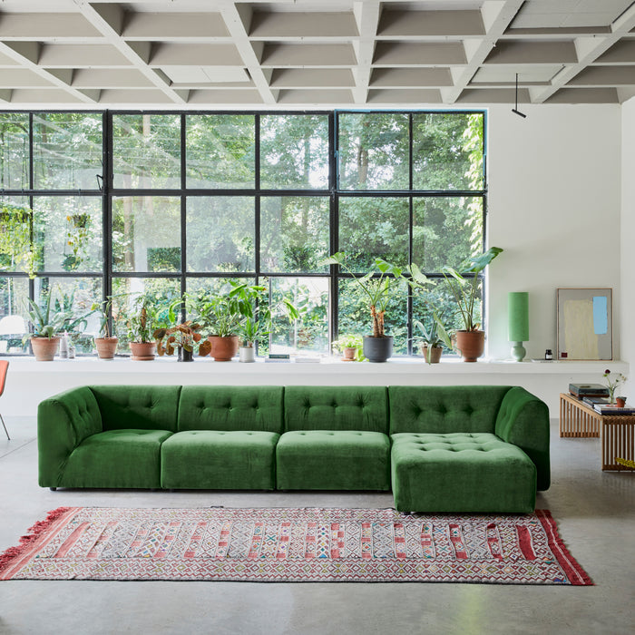 HKliving Vint Bank Element - Hoekstuk Rechts - Royal Velvet - Groen