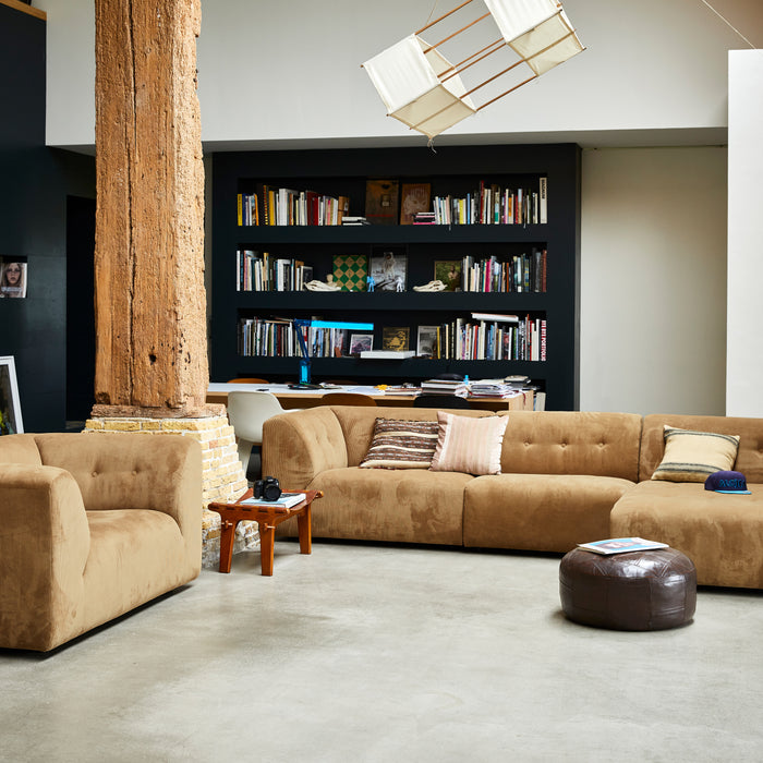 HKliving Vint Bank Element - 1,5-zitsbank Links - Corduroy Rib - Bruin