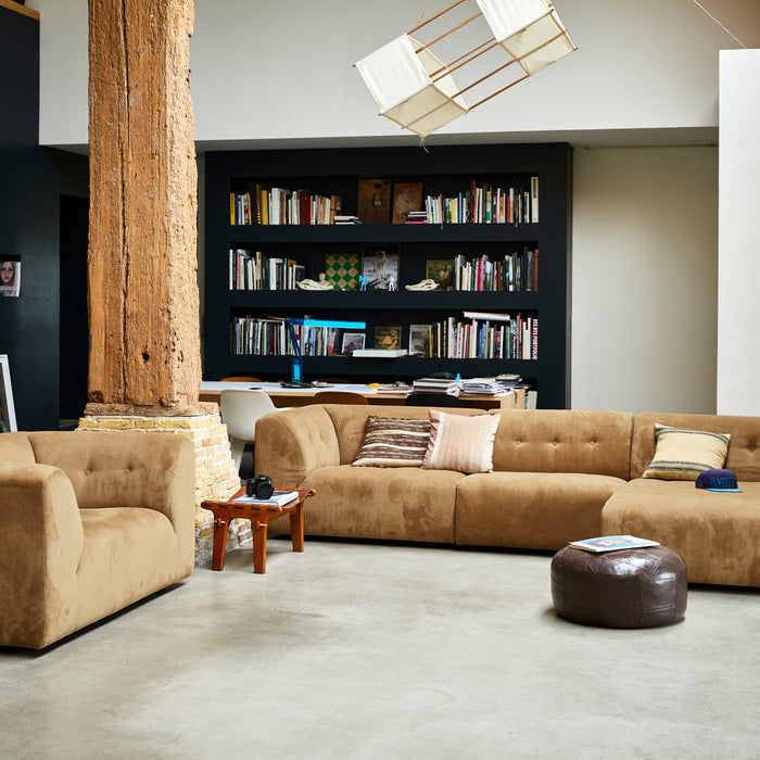 HKliving Vint Bank Element - Loveseat - Corduroy Rib - Bruin