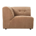 HKliving Vint Bank Element - Hoekstuk Links - Corduroy Rib - Bruin