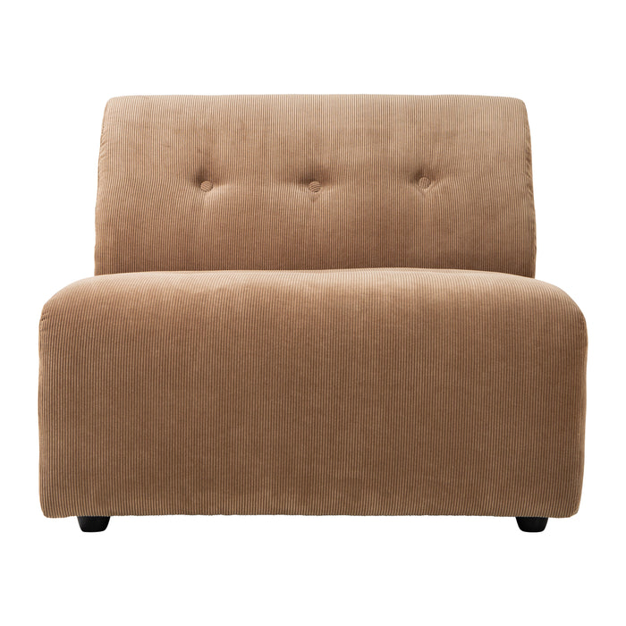 HKliving Vint Bank Element - Middenstuk - Corduroy Rib - Bruin